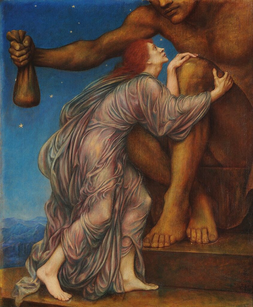 La adoración de Mammón, por Evelyn De Morgan, 1909.