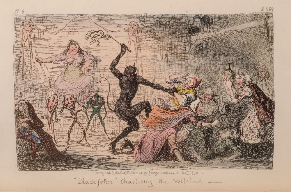 Ilustración de George Cruikshank para Cartas sobre Demonología y Brujería