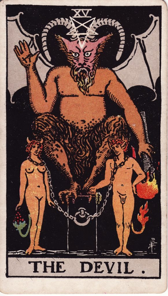 El Diablo en el tarot Rider-Waite.