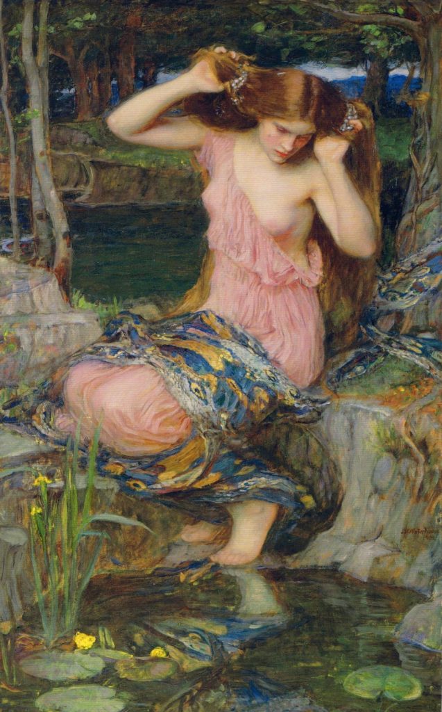 Lamia, por John William Waterhouse, 1909.