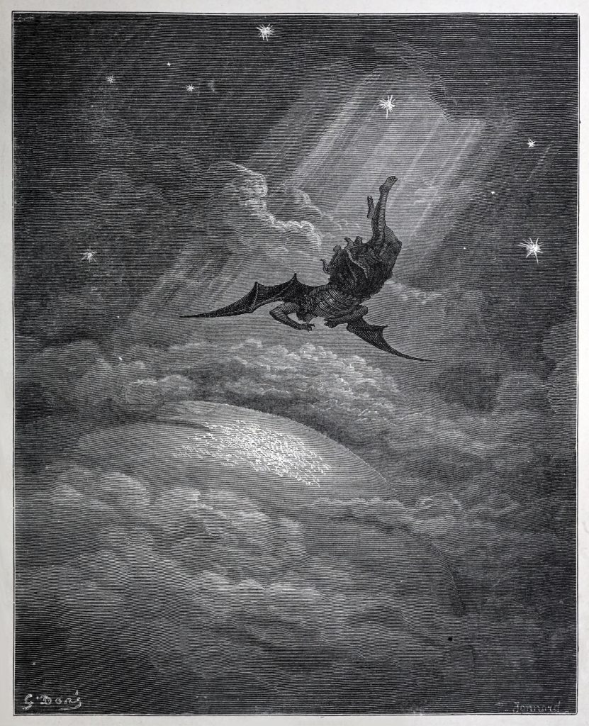 Lucifer según Gustave Doré. Grabado para El Paraíso Perdido.