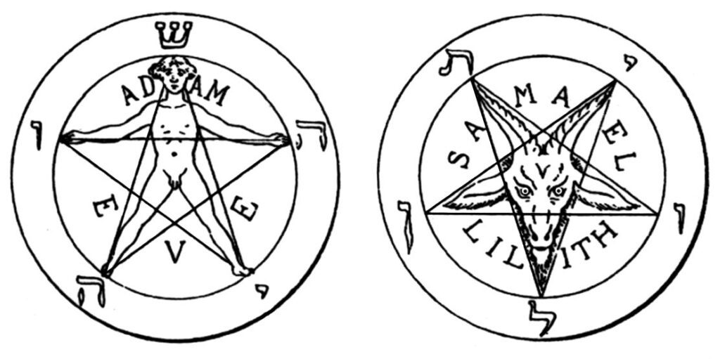 Pentagramas normal e invertido